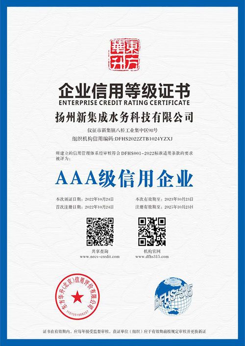 企業信用證書